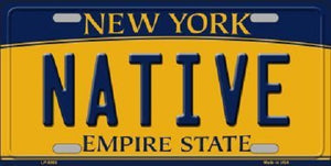 Native New York Background Novelty Metal License Plate
