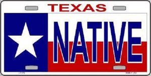Native Texas Metal Novelty License Plate