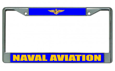 Naval Aviation Chrome License Plate Frame