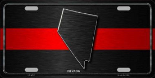 Nevada Thin Red Line Novelty Metal License Plate