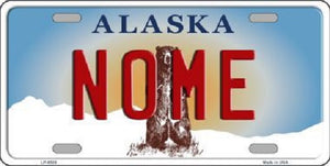 Nome Alaska State Background Novelty Metal License Plate