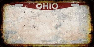 Ohio Background Rusty Novelty Metal License Plate