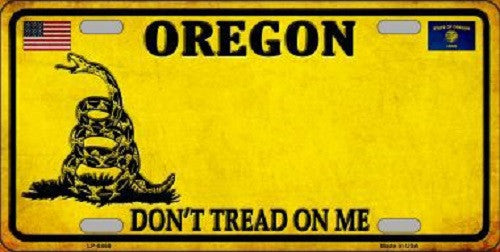 Oregon Dont Tread On Me Novelty Metal License Plate