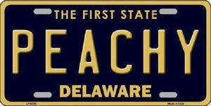 Peachy Delaware Novelty Metal License Plate