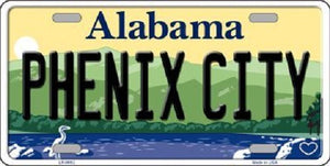 Phenix City Alabama Background Novelty Metal License Plate