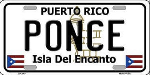 Ponce Puerto Rico Metal Novelty License Plate