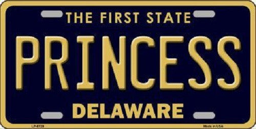 Princess Delaware Novelty Metal License Plate