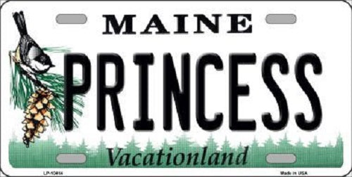 Princess Maine Metal Novelty License Plate