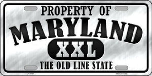 Property Of Maryland Novelty Metal License Plate