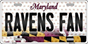 Ravens Fan Maryland Background Novelty Metal License Plate