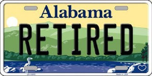 Retired Alabama Background Novelty Metal License Plate