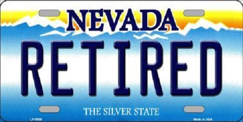 Retired Nevada Background Novelty Metal License Plate