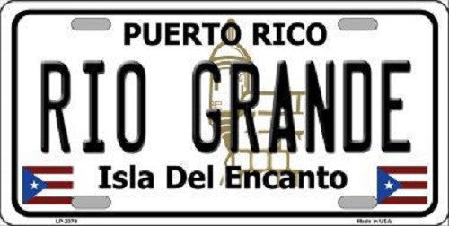 Rio Grande Puerto Rico Metal Novelty License Plate