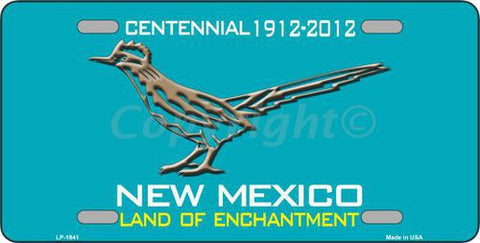Road Runner Teal New Mexico Novelty Metal License Plate