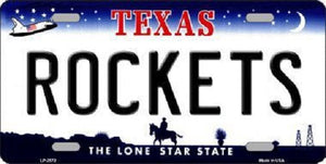 Rockets Texas Novelty State Background Metal License Plate