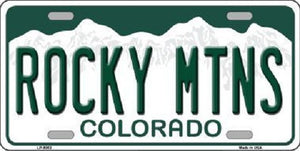 Rocky Mountains Colorado Background Novelty Metal License Plate