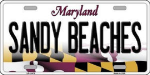 Sandy Beaches Maryland Metal Novelty License Plate