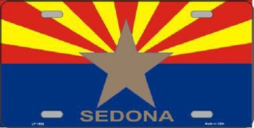 Sedona Arizona State Flag Metal Novelty License Plate