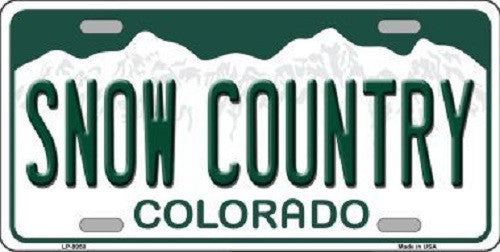 Snow Country Colorado Background Novelty Metal License Plate