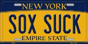 Sox Suck New York Background Novelty Metal Novelty License Plate