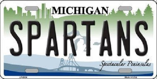 Spartans Michigan Novelty Metal License Plate