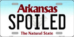 Spoiled Arkansas Background Novelty Metal License Plate