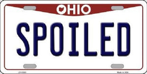 Spoiled Ohio Background Novelty Metal License Plate