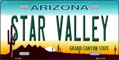 Star Valley Arizona Novelty License Plate
