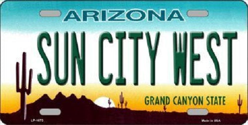 Sun City West Arizona Novelty Metal License Plate