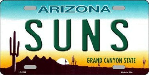 Suns Arizona Novelty State Metal License Plate