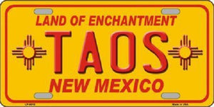 Taos Yellow New Mexico Novelty License Plate