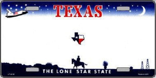 Texas Novelty State Background Blank Metal License Plate