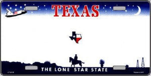 Texas Novelty State Background Blank Metal License Plate