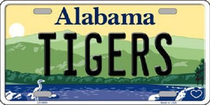 Tigers Alabama Background Novelty Metal License Plate
