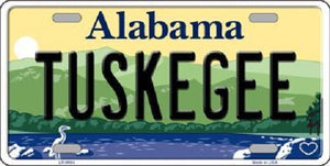 Tuskegee Alabama Background Novelty Metal License Plate