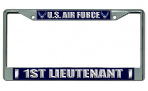 U.S. Air Force 1st Lieutenant Chrome License Plate Frame