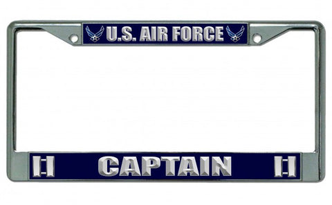 U.S. Air Force Captain Chrome License Plate Frame