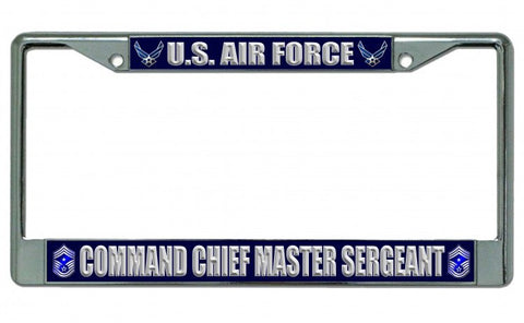 U.S. Air Force Command Chief Master Sergeant Chrome License Plate Frame