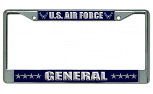 U.S. Air Force General Chrome License Plate Frame