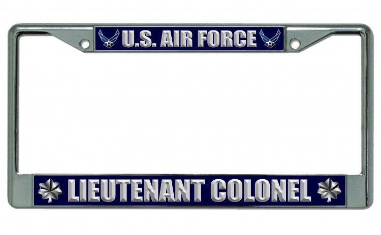 U.S. Air Force Lieutenant Colonel Chrome License Plate Frame