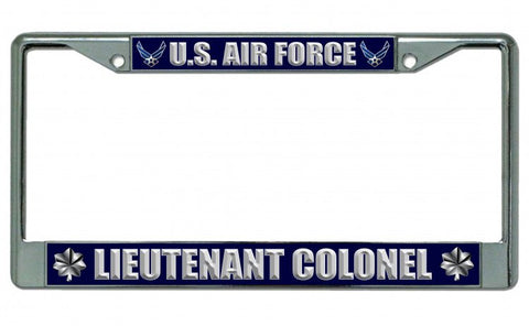 U.S. Air Force Lieutenant Colonel Chrome License Plate Frame
