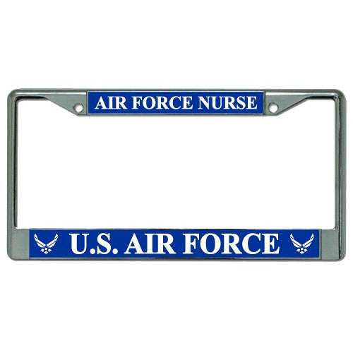 U.S. Air Force Nurse Chrome License Plate Frame