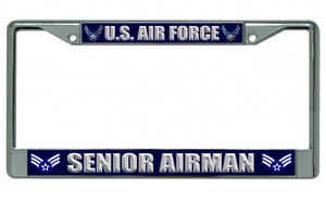 U.S. Air Force Senior Airman Photo License Plate Frame