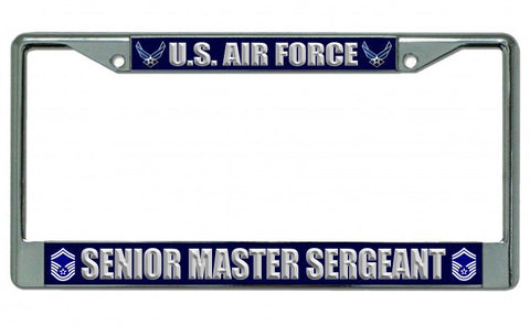 U.S. Air Force Senior Master Sergeant Chrome License Plate Frame