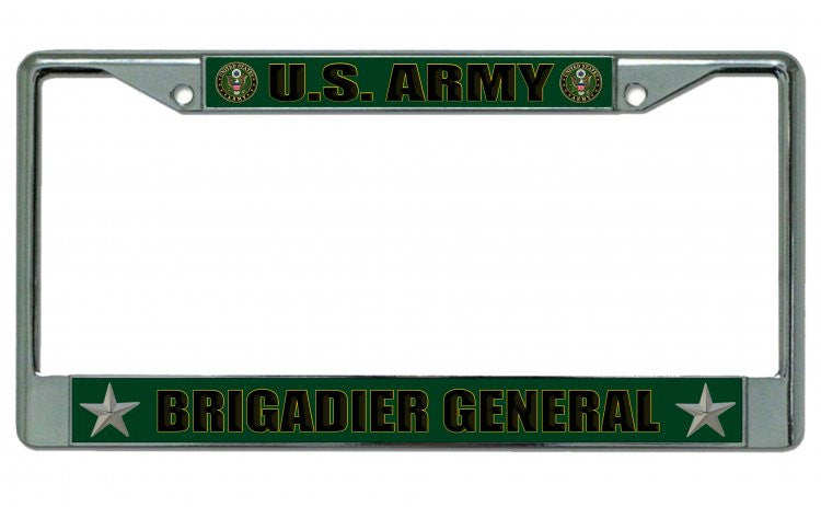 U.S. Army Brigadier General Chrome License Plate Frame