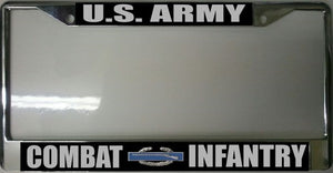 U.S. Army Combat Infantry Chrome License Plate Frame