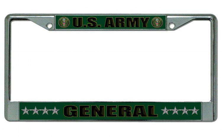 U.S. Army General Chrome License Plate Frame