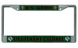 U.S. Army Lieutenant Colonel Chrome License Plate Frame