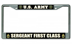 U.S. Army Sergeant First Class Chrome License Plate Frame