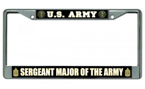 U.S. Army Sergeant Major Chrome License Plate Frame
